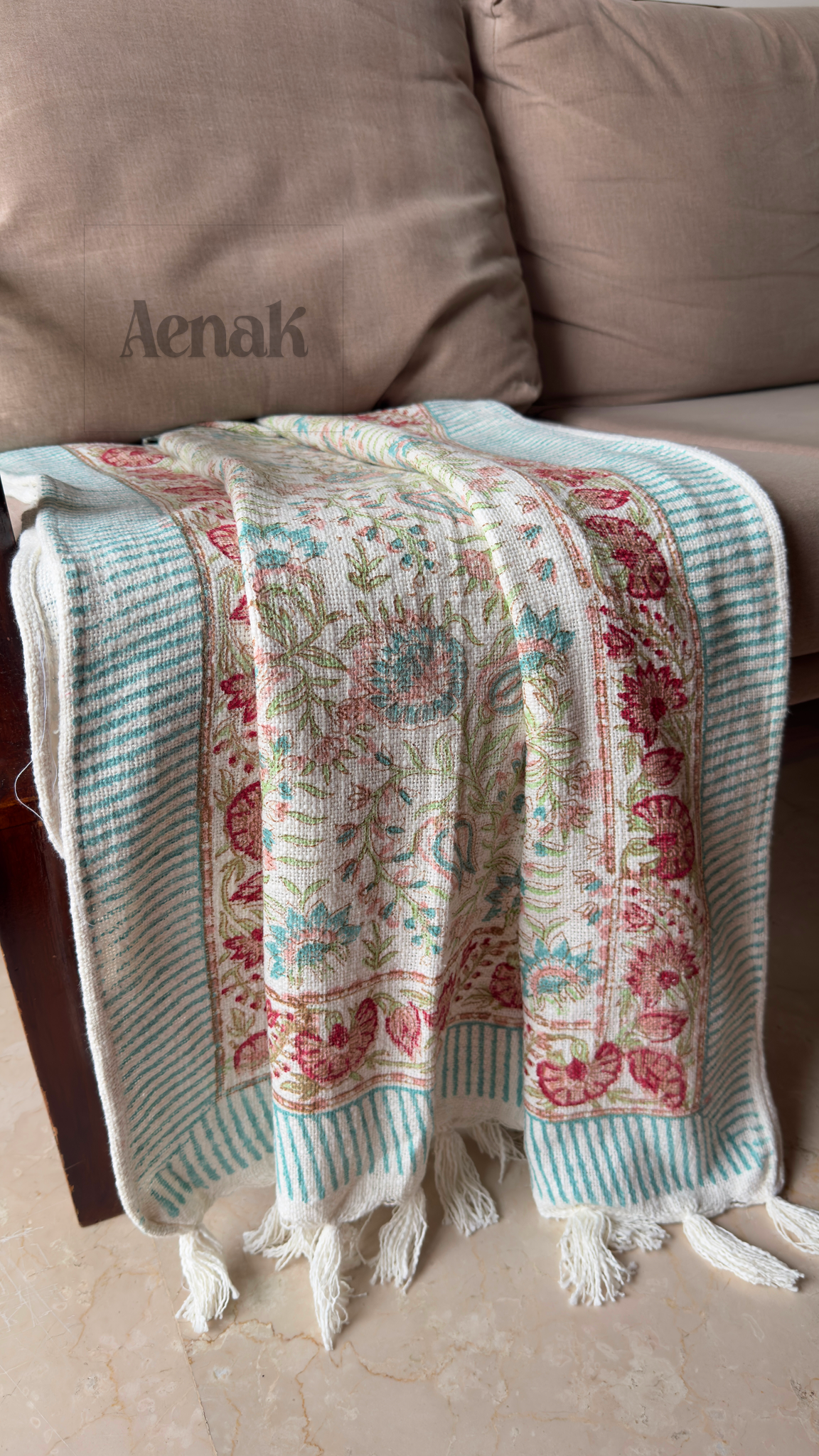 Handblock Printed Jute Cotton Dhurries