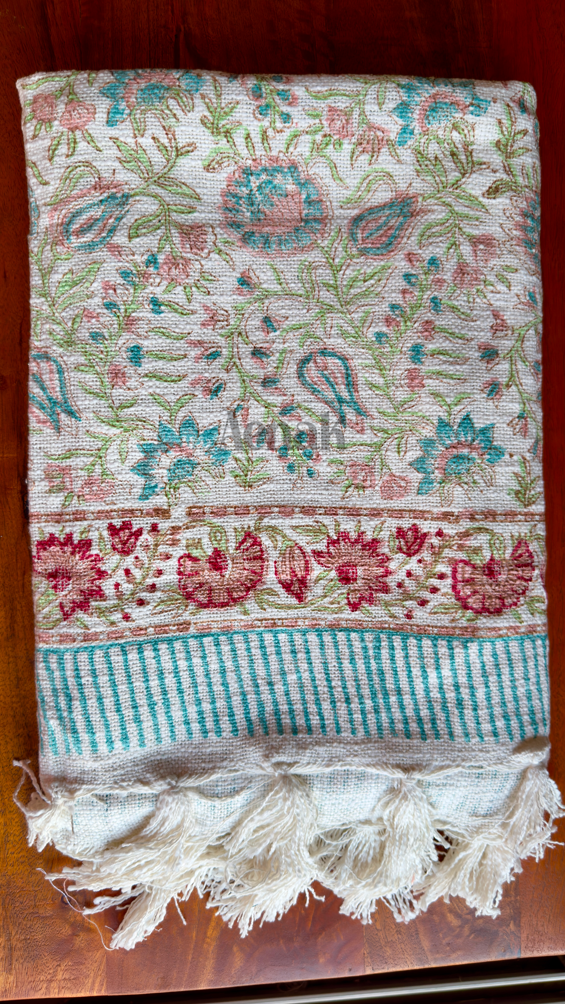 Handblock Printed Jute Cotton Dhurries