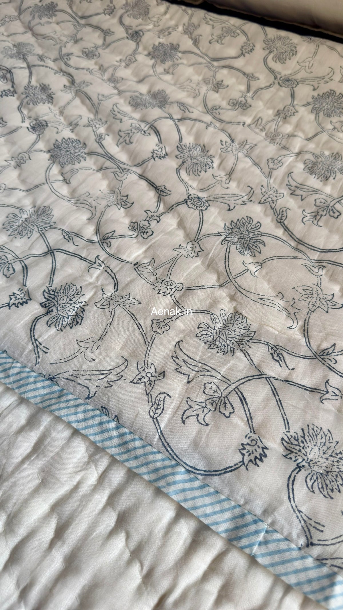 The Nakshi Handblock Reversible Mulmul Cotton Quilt