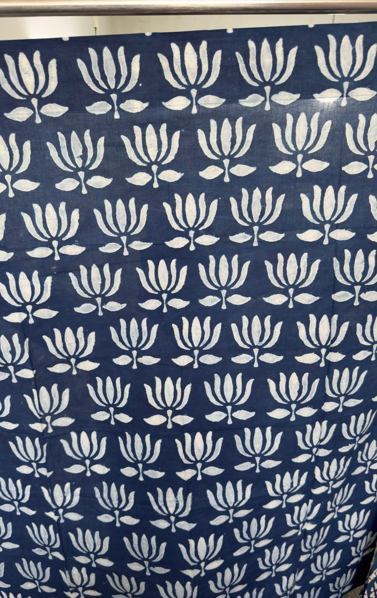 Blue Lotus Eyelet Handblock Curtains