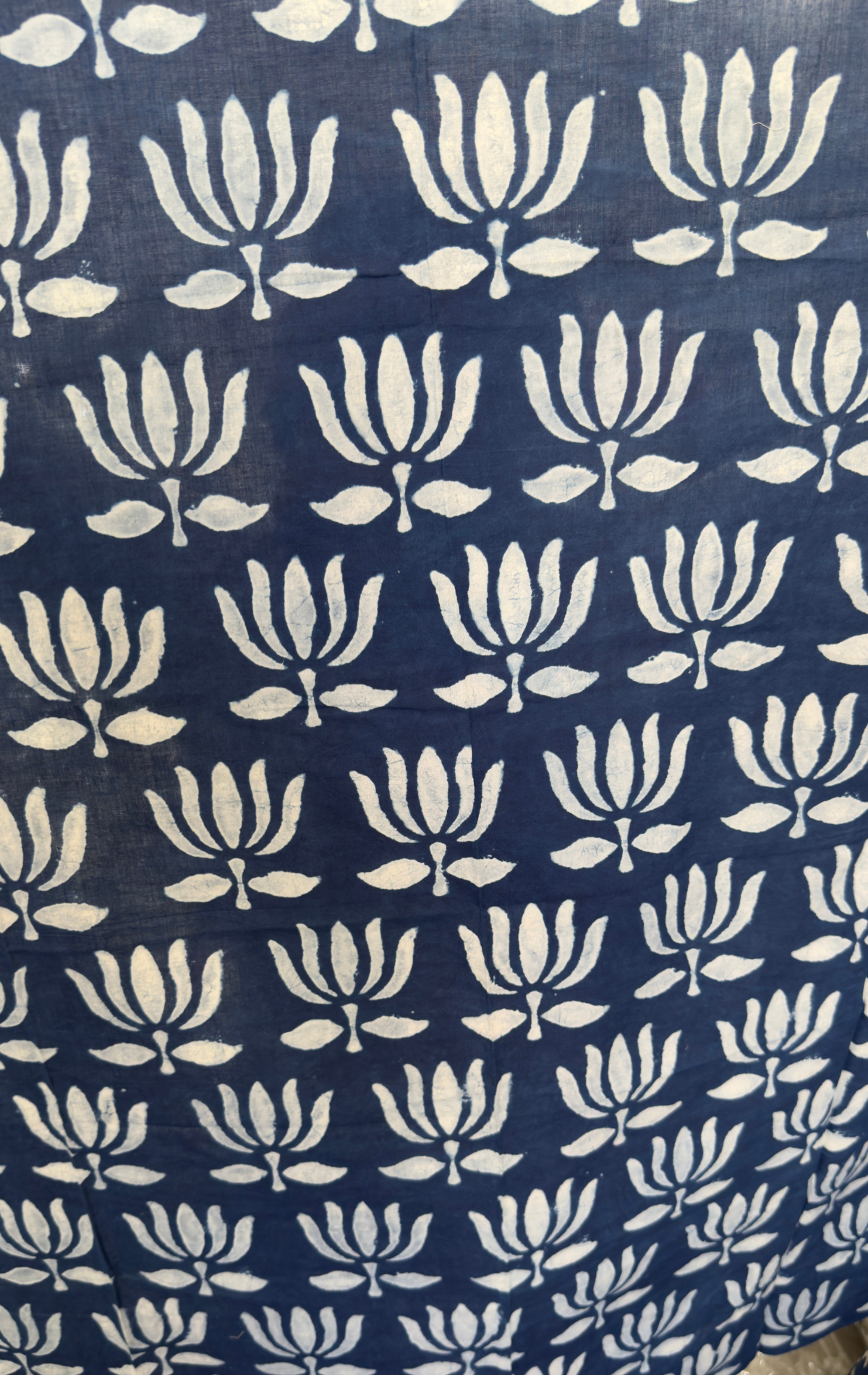 Blue Lotus Eyelet Handblock Curtains