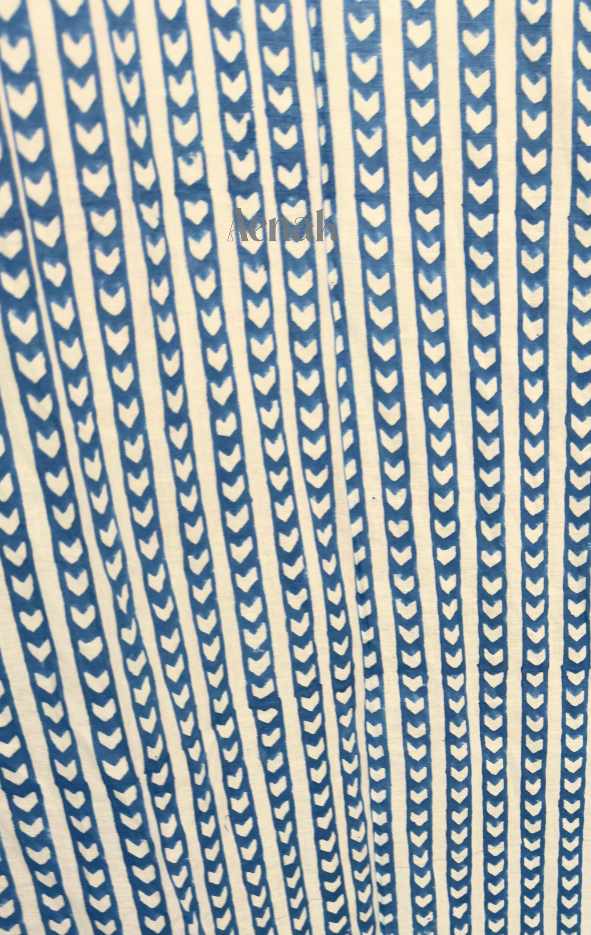Blue Symmetric Eyelet Handblock Curtains