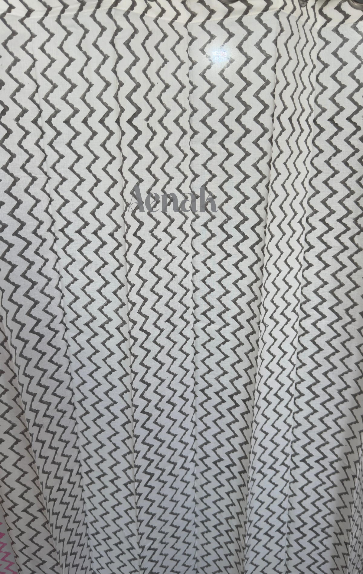 Black & White Zigzag Handblock Curtains