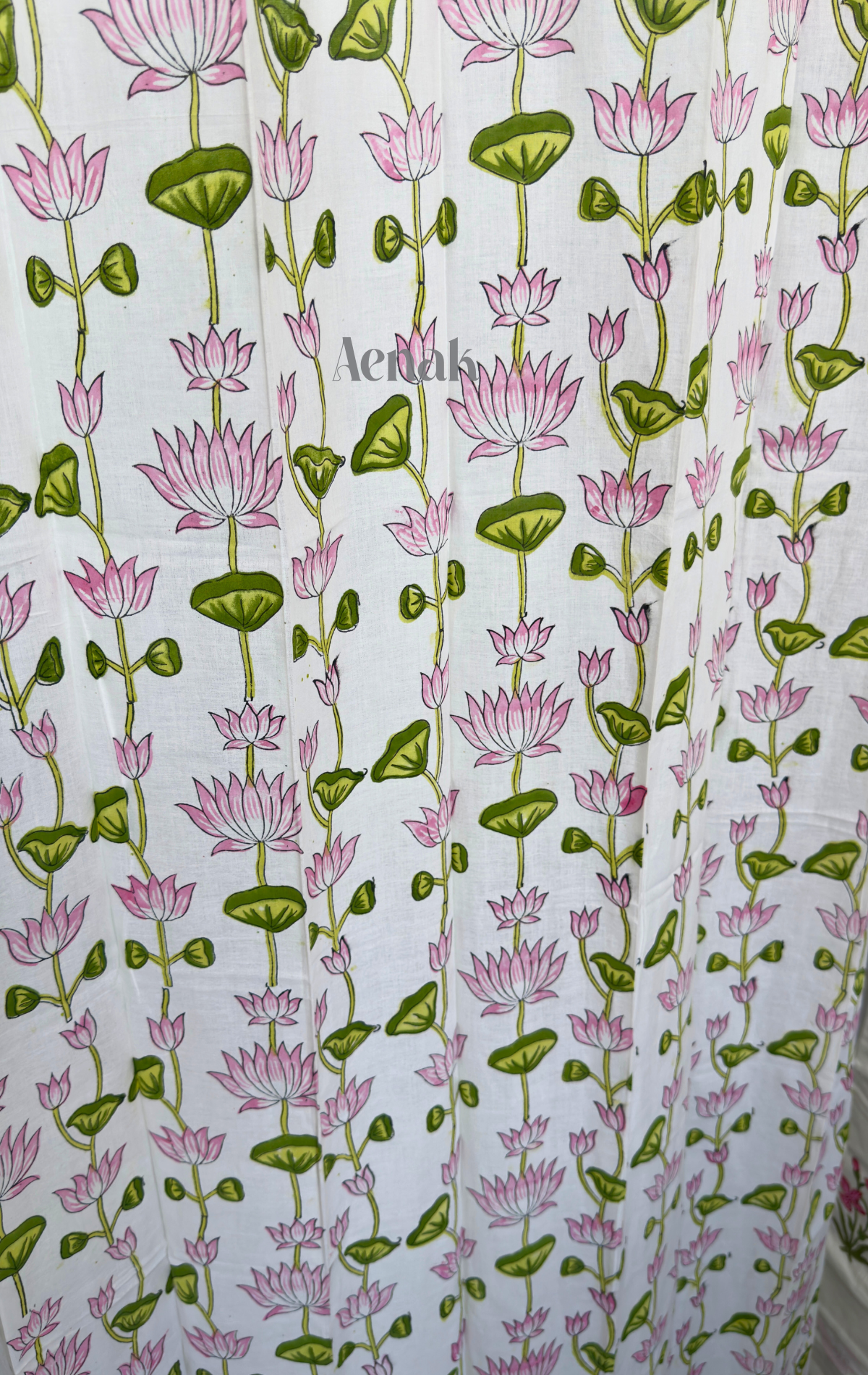 Pichwai Lotus Eyelet Handblock Curtains