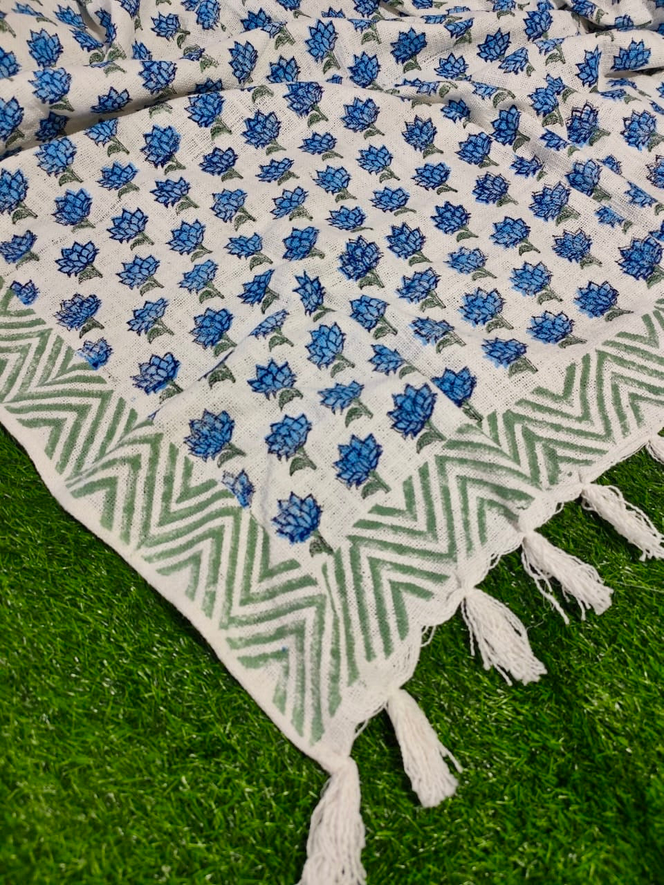 Handblock Printed Jute Cotton Dhurries