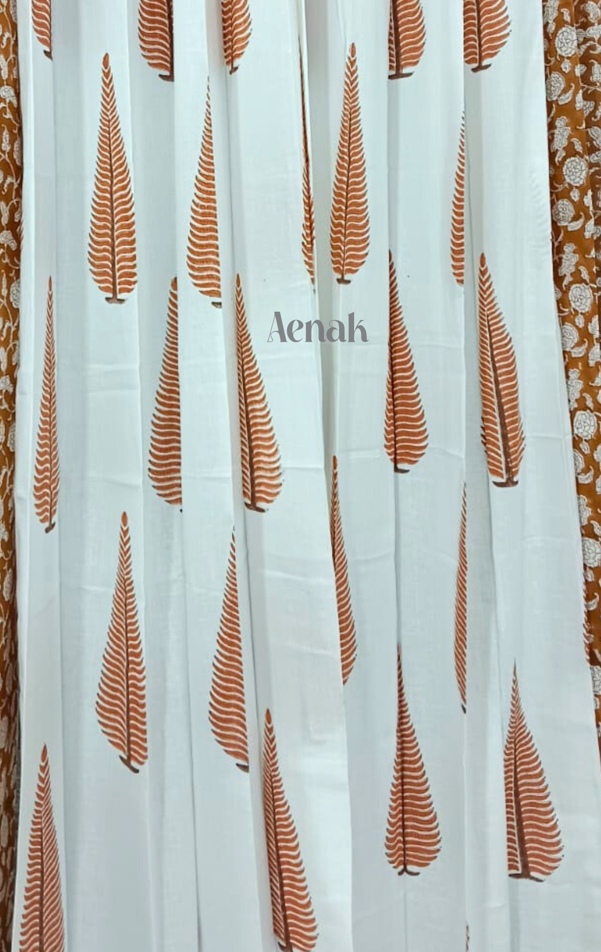 Teracotta Cypress Handblock Curtains
