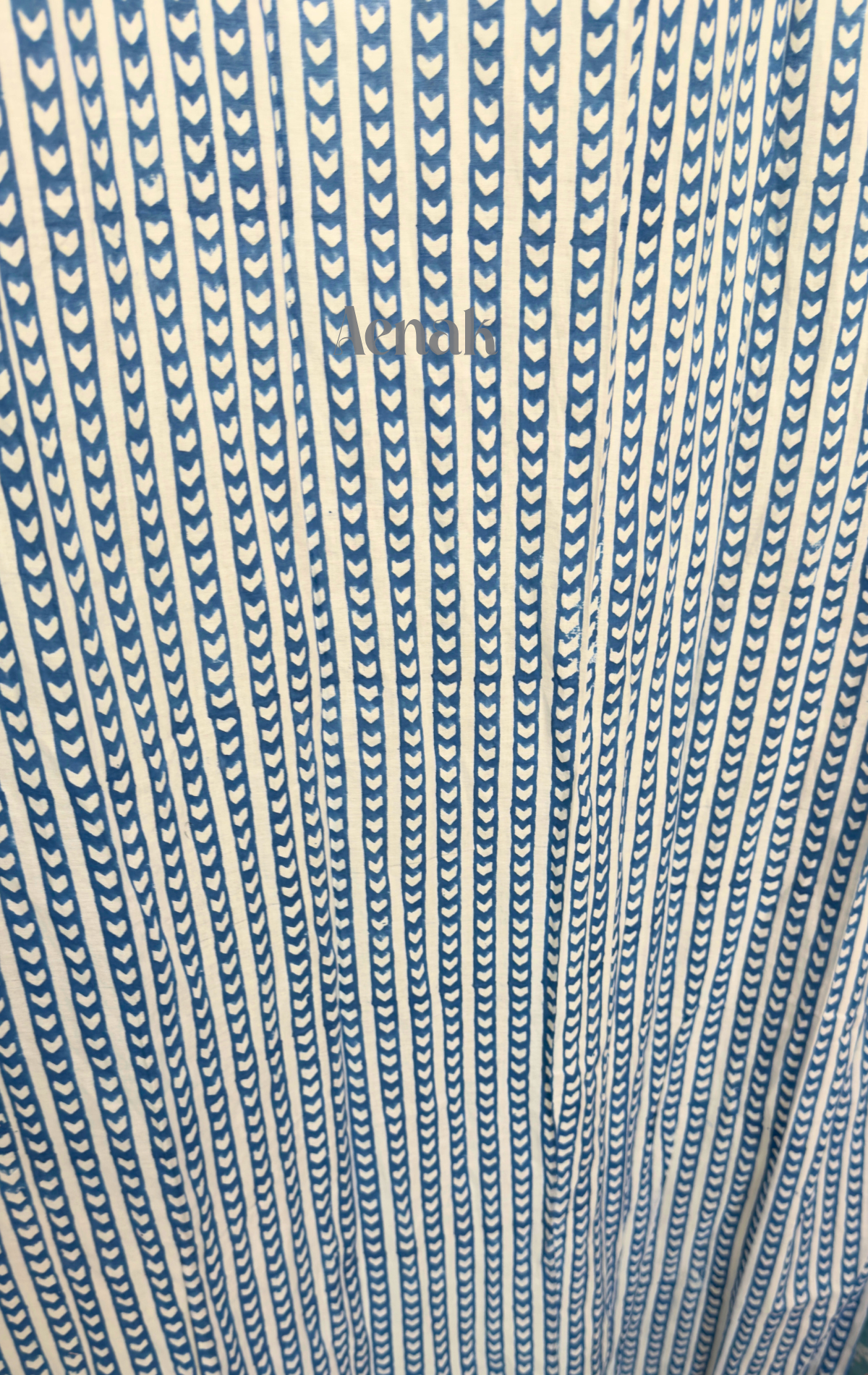 Blue Symmetric Eyelet Handblock Curtains