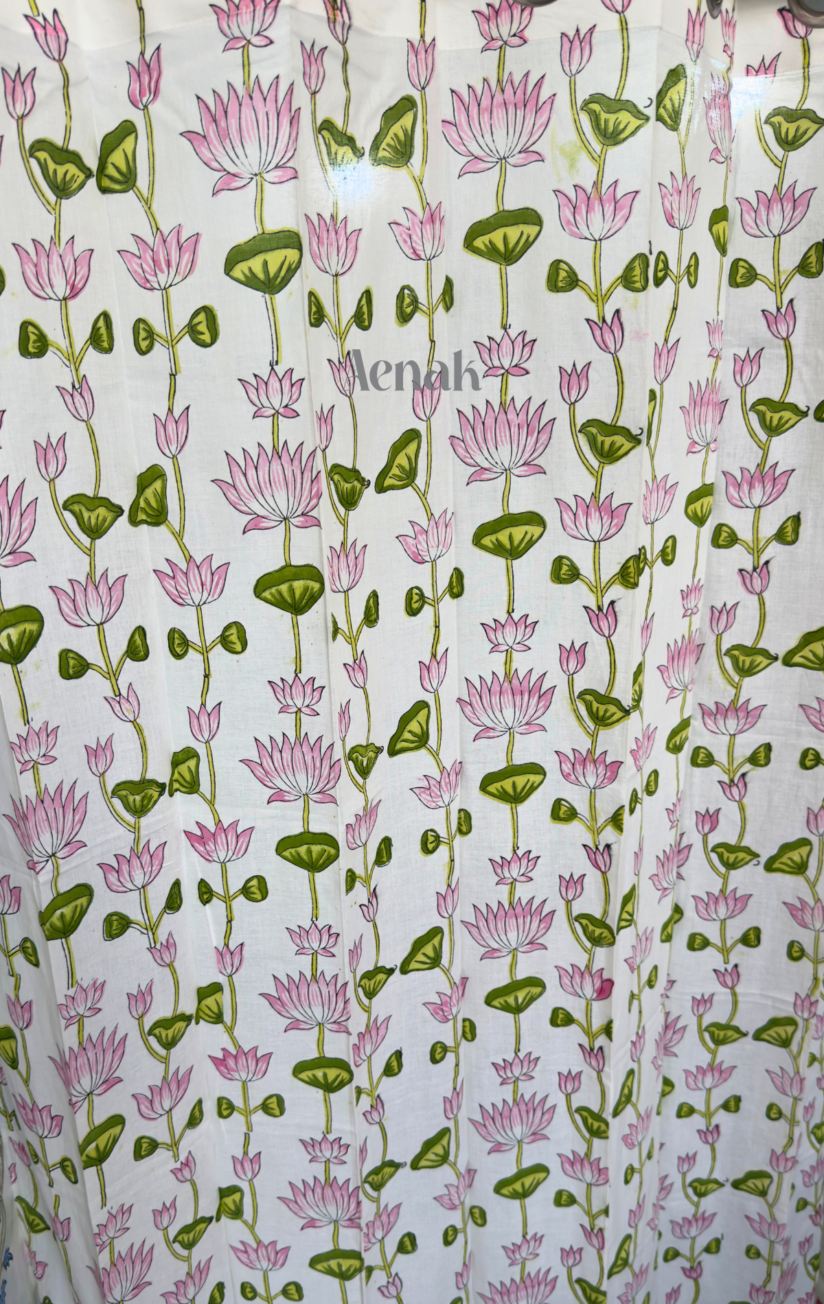 Pichwai Lotus Eyelet Handblock Curtains