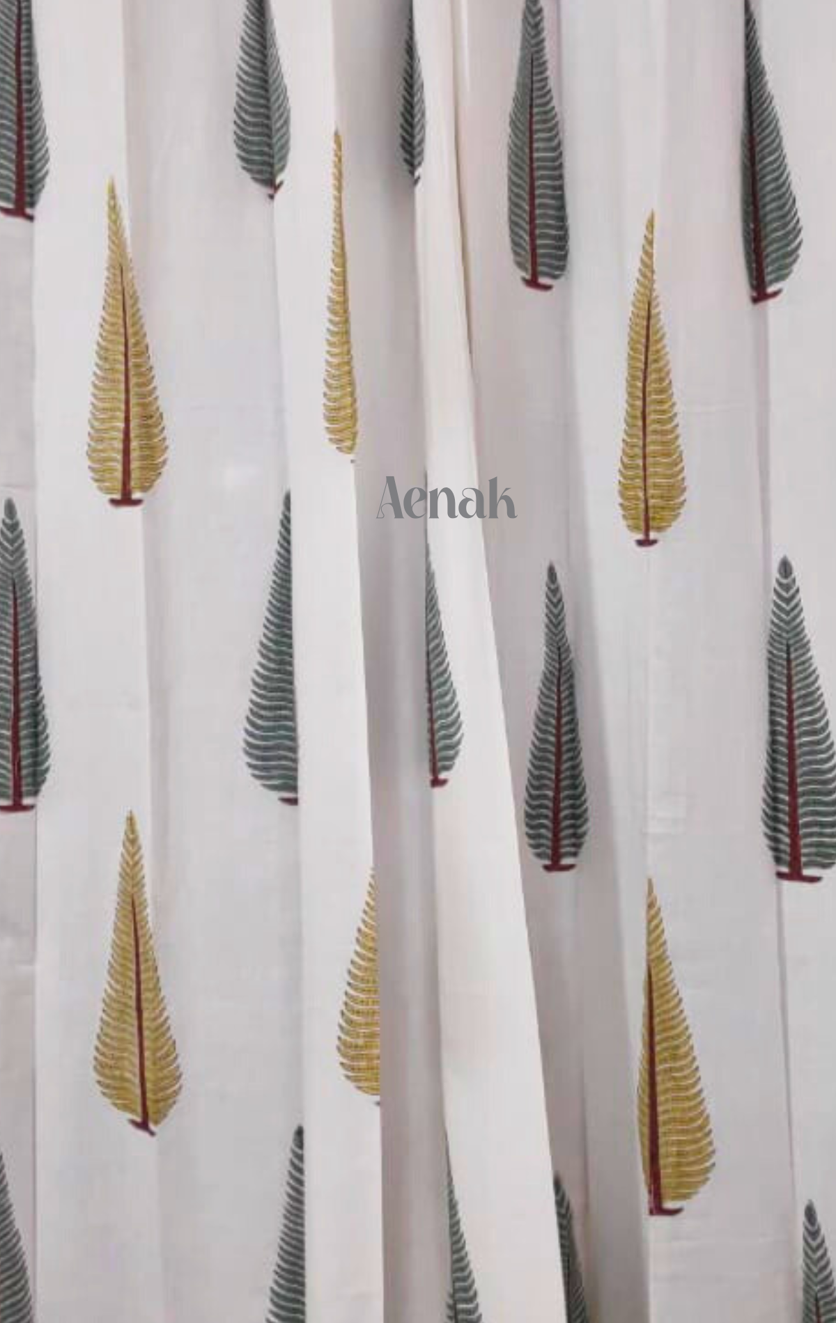 Yellow & Grey Cypress Eyelet Handblock Curtains