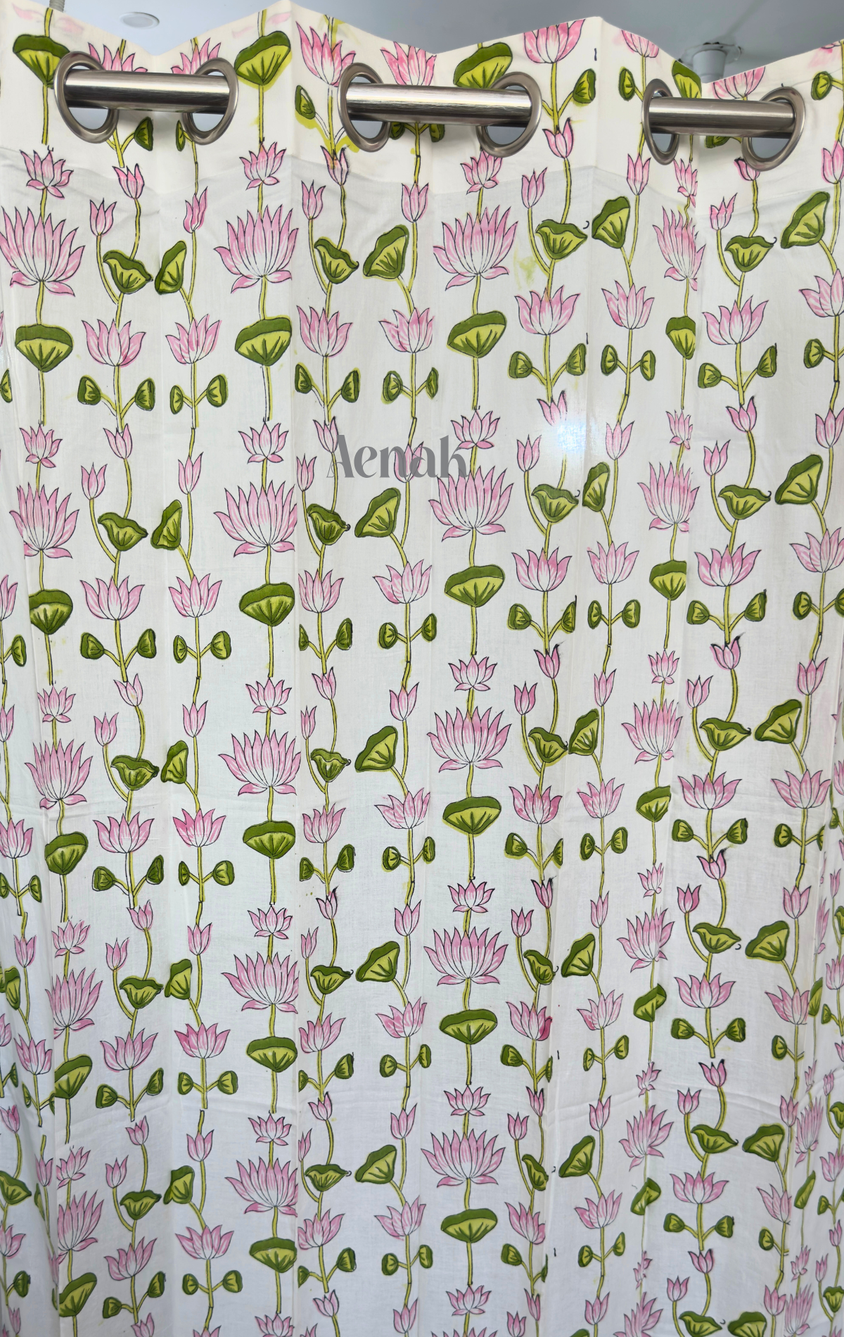 Pichwai Lotus Eyelet Handblock Curtains
