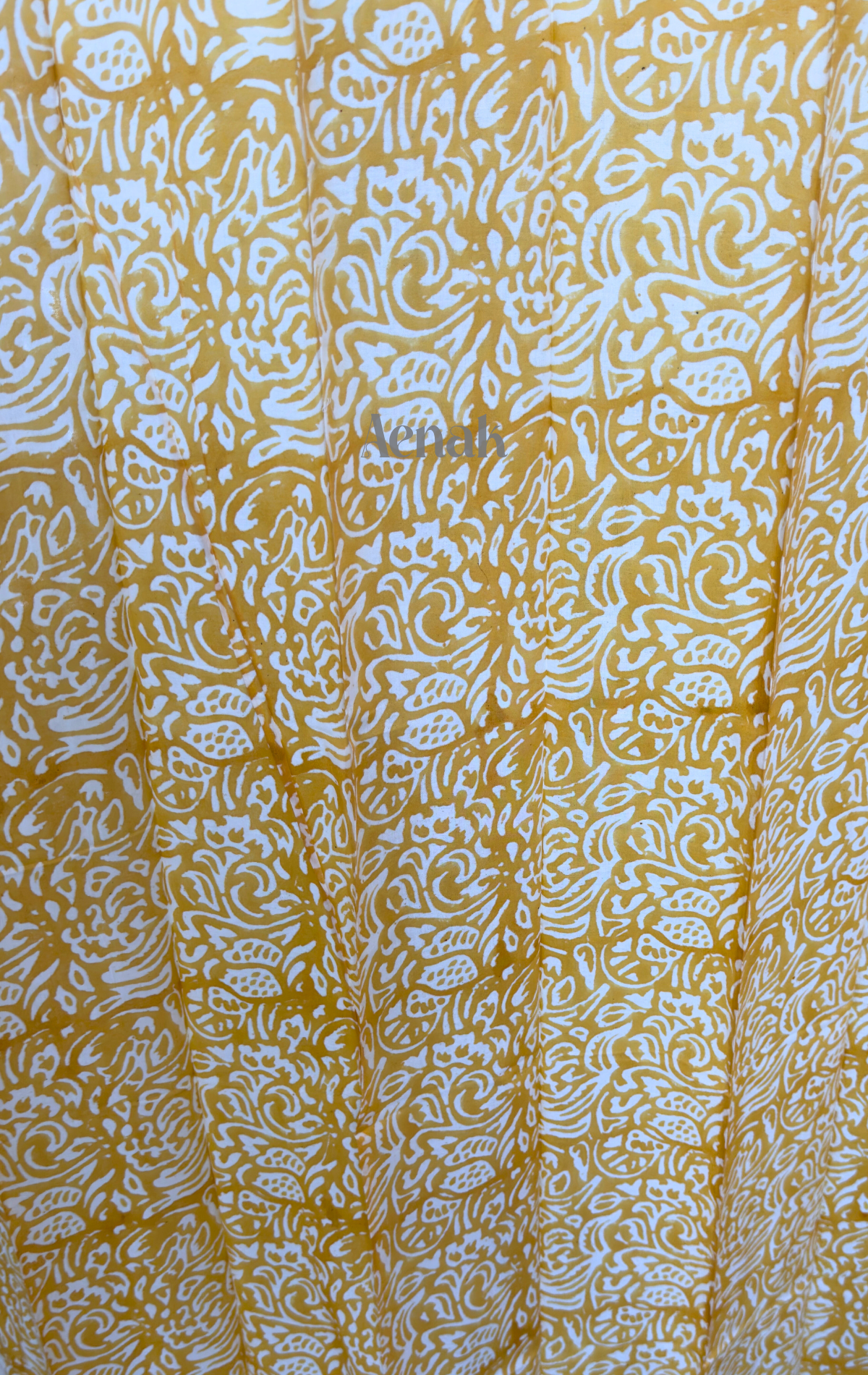 Yellow Jaal Eyelet Handblock Curtains