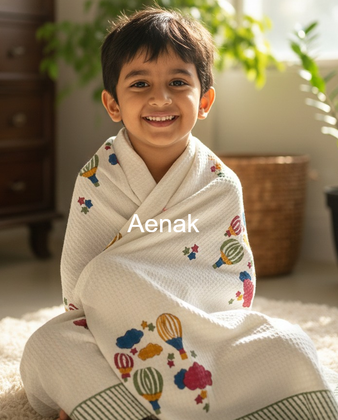 Parachute Handblock Printed Waffle Cotton Bathing Towel