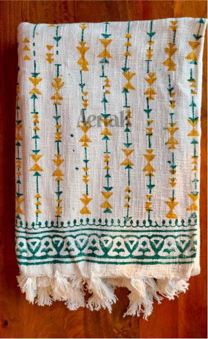 Handblock Printed Jute Cotton Dhurries