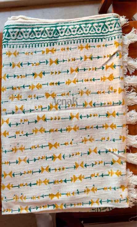 Handblock Printed Jute Cotton Dhurries