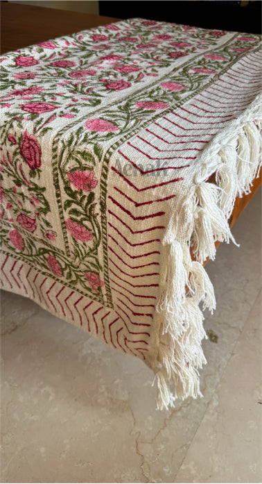 Handblock Printed Jute Cotton Dhurries