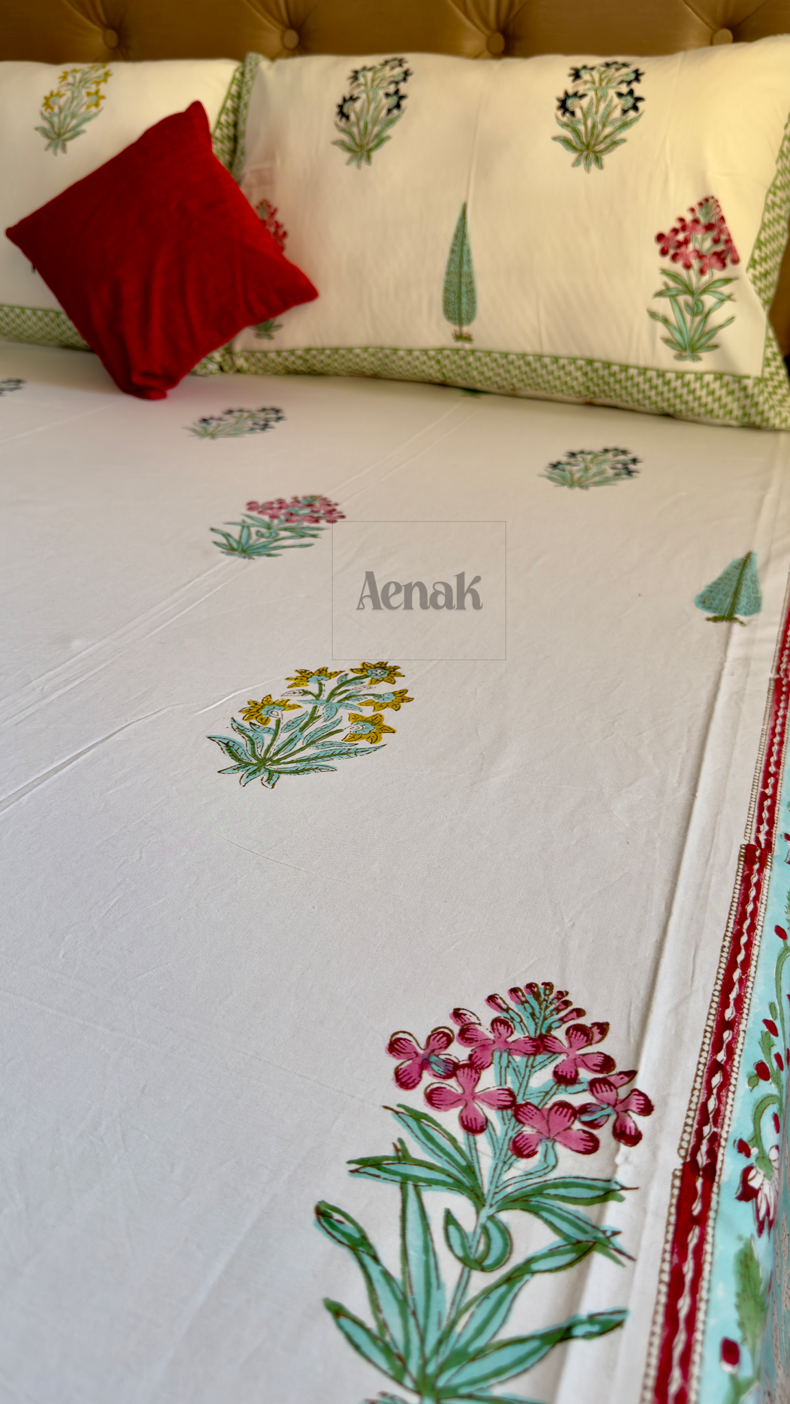 Madhumati Handblock Printed Premium Cotton Bedsheet