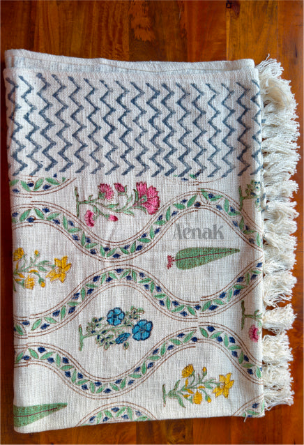 Handblock Printed Jute Cotton Dhurries