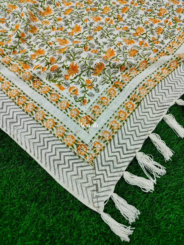 Handblock Printed Jute Cotton Dhurries