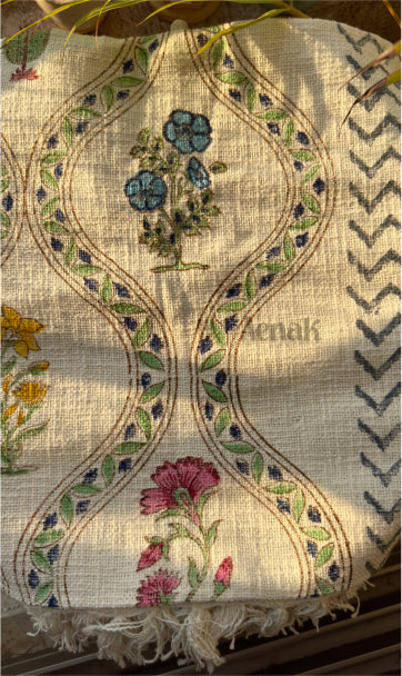 Handblock Printed Jute Cotton Dhurries