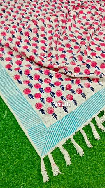 Handblock Printed Jute Cotton Dhurries