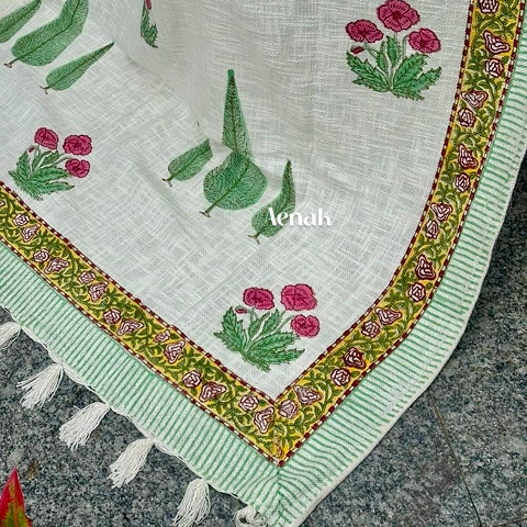 Handblock Printed Jute Cotton Dhurries