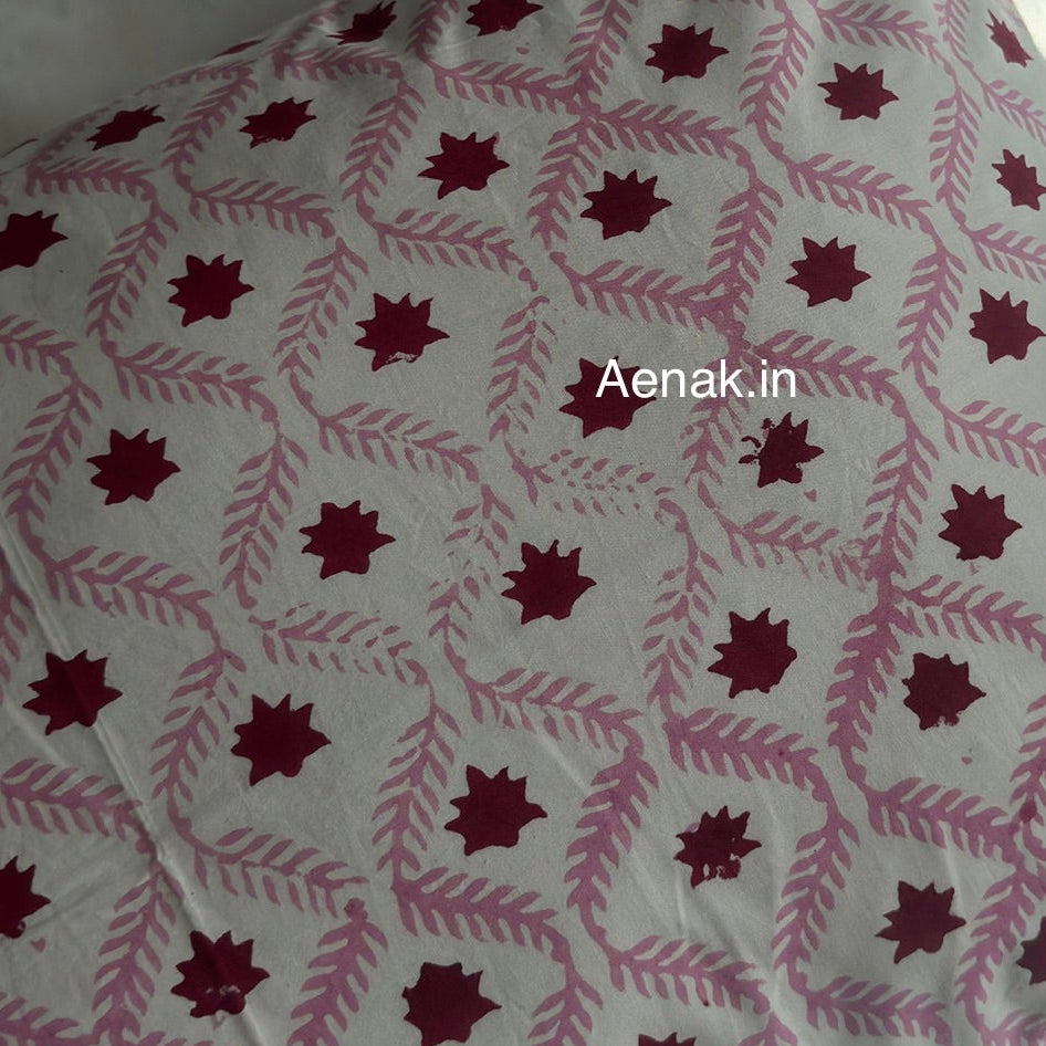 Gardenia Red Handblock Duvet/Quilt Cover