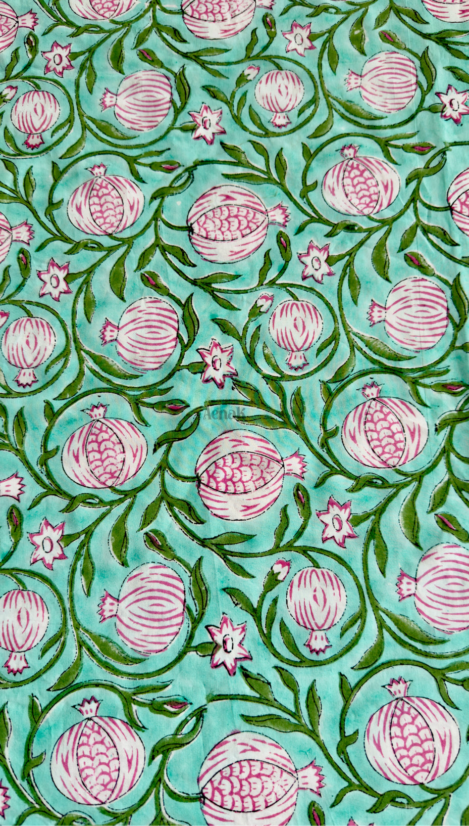 Anaar Baag Handblock Printed Premium Cotton Bedsheet