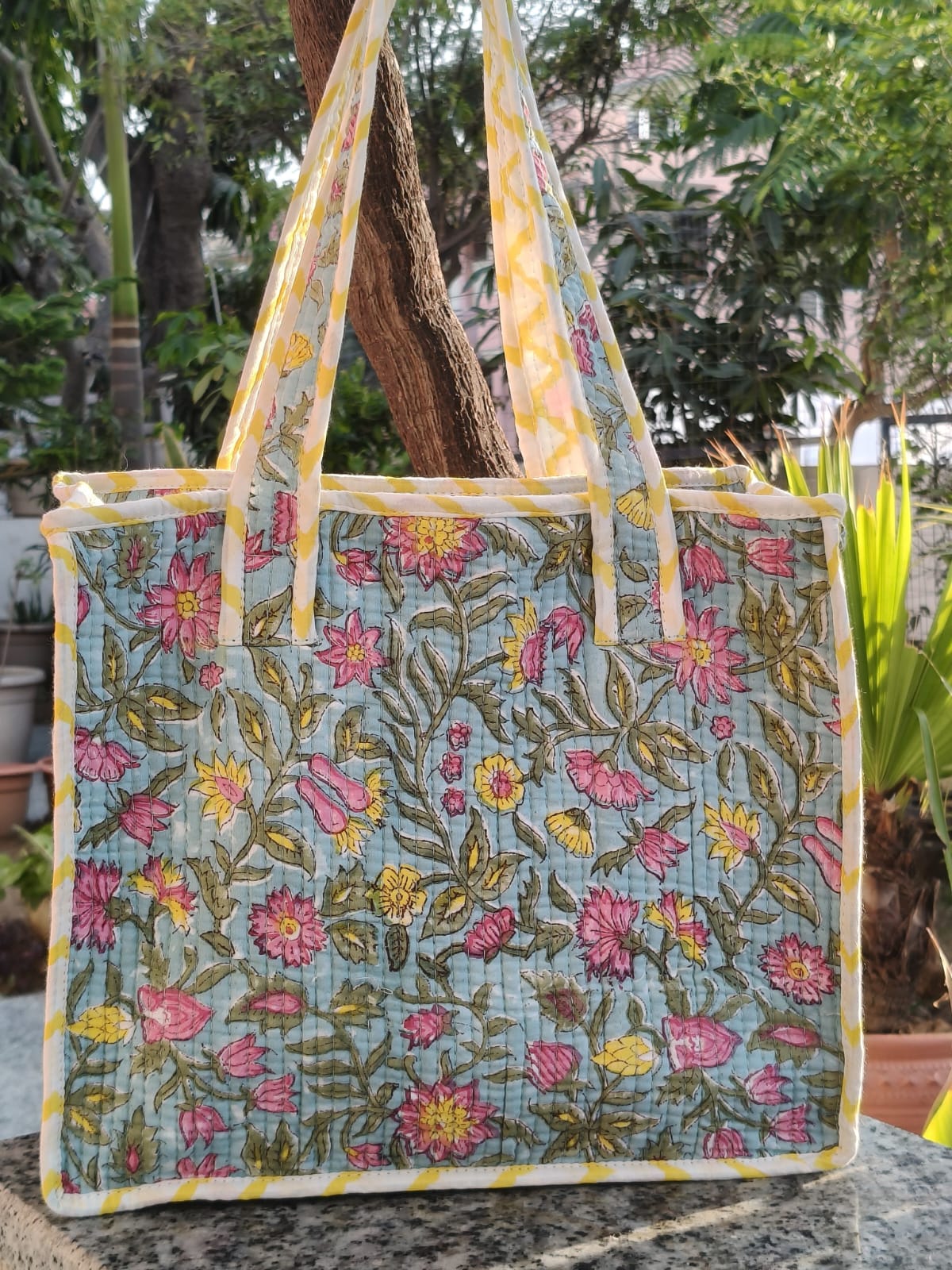 Pink Floral Jaal Kids Essential Bag