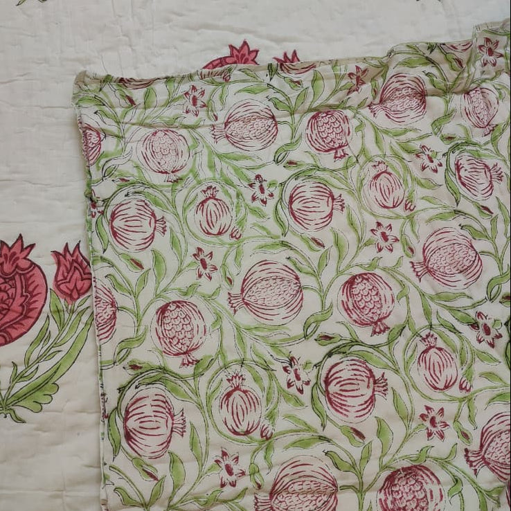 Red Anaar Baag Handblock Duvet/Quilt Cover