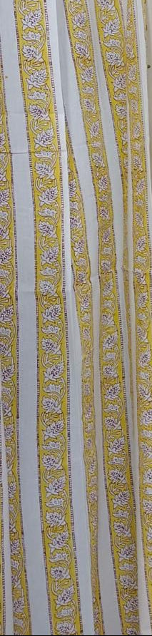 Yellow Stripe Handblock Curtains