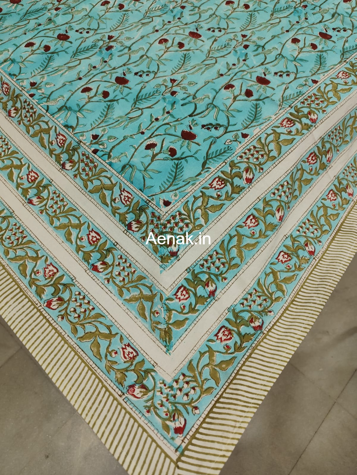 Gulab Jaal Handblock Table Cover
