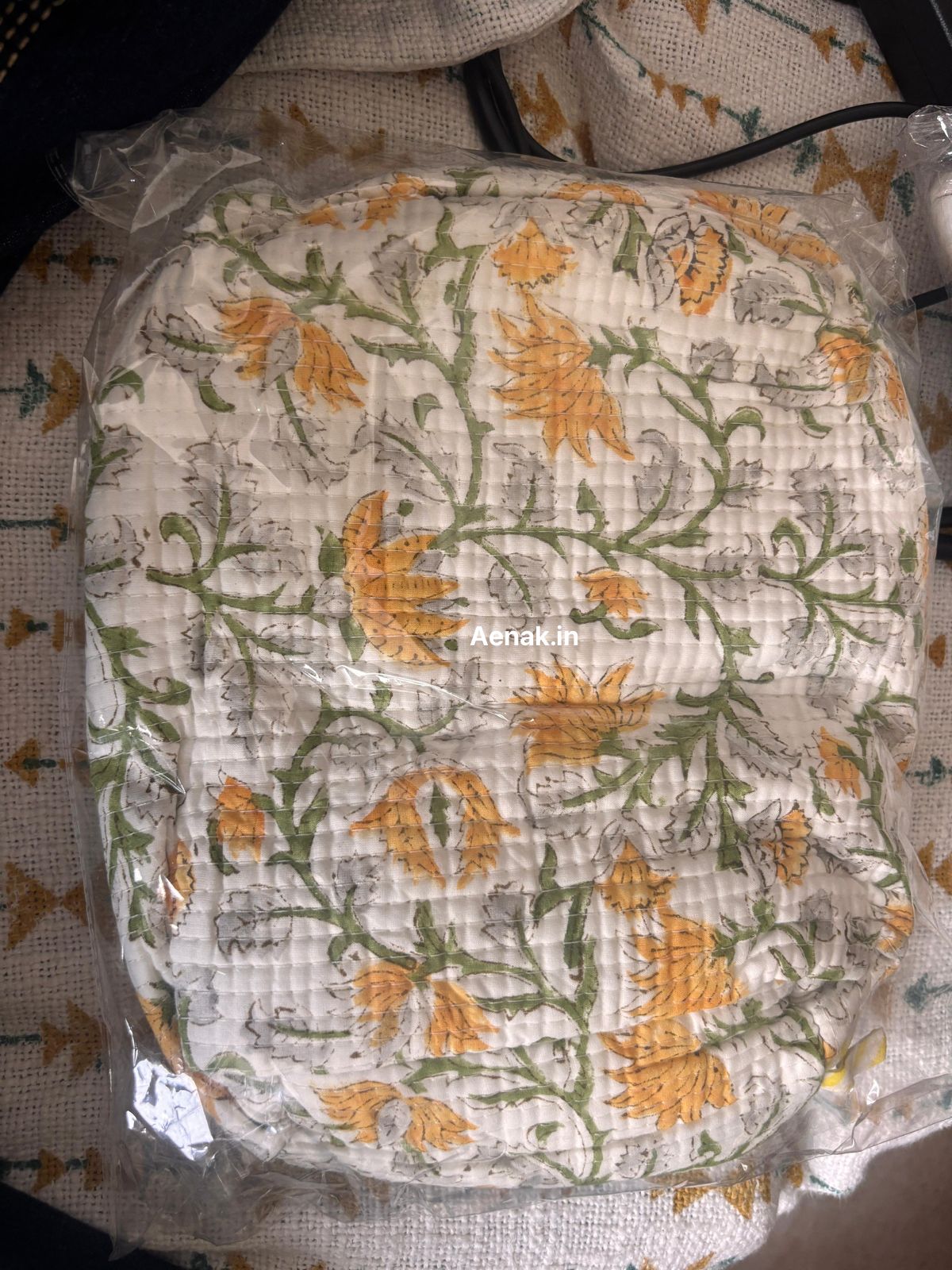 Yellow Marigold Quilted Vanity Pouches-Set of 3