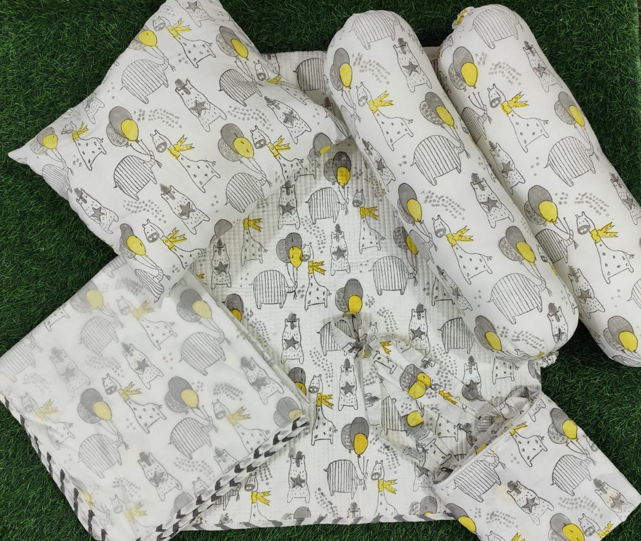 Grey & Yellow Balloon's Newborn Baby Kit Set
