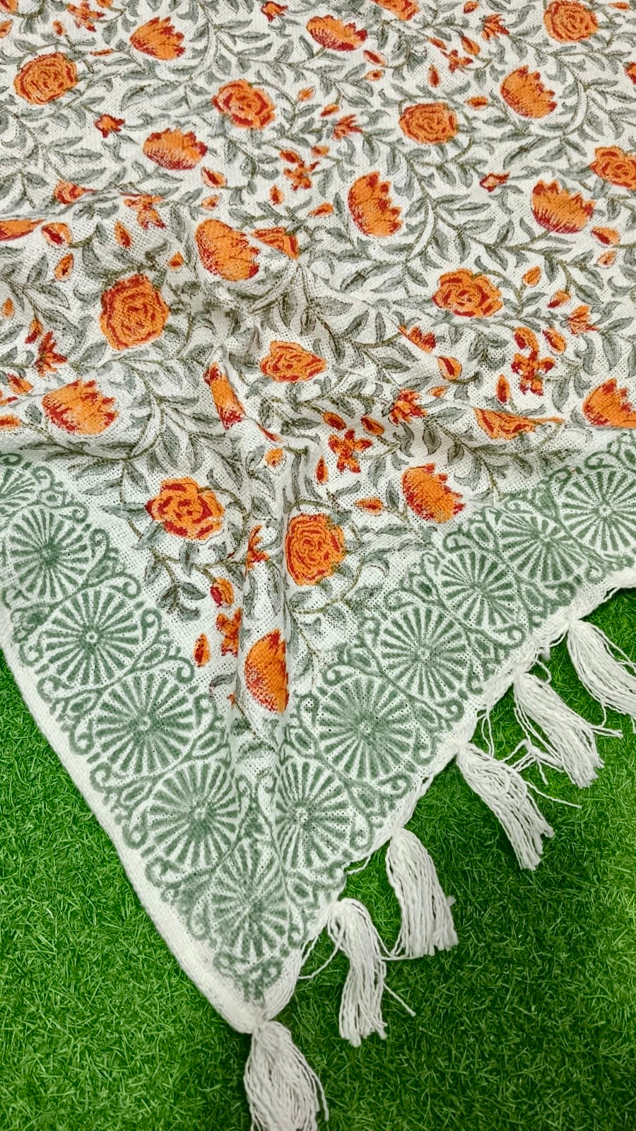Handblock Printed Jute Cotton Dhurries