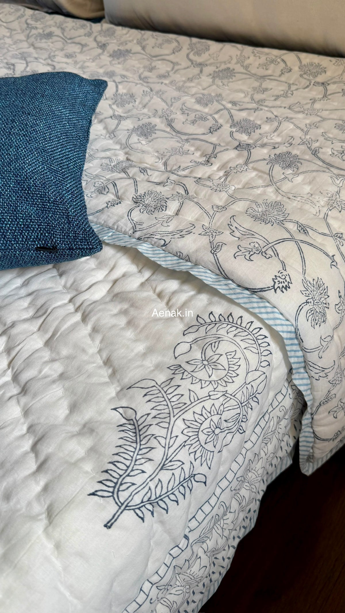 The Nakshi Handblock Reversible Mulmul Cotton Quilt