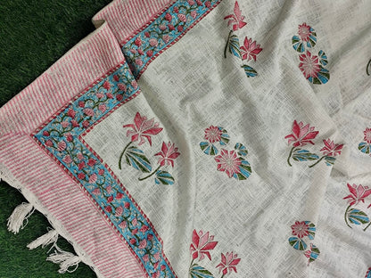 Handblock Printed Jute Cotton Dhurries