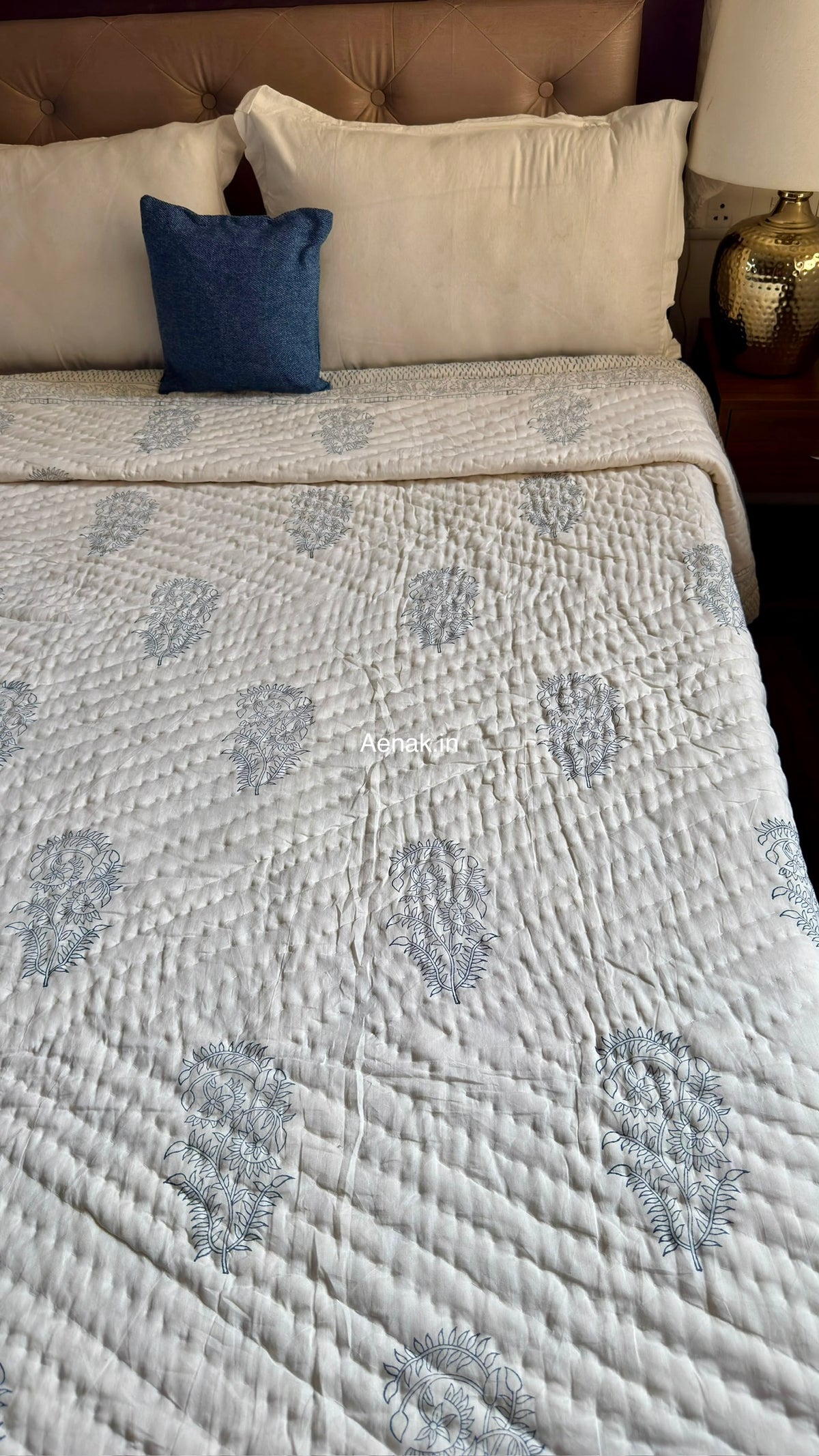 The Nakshi Handblock Reversible Mulmul Cotton Quilt