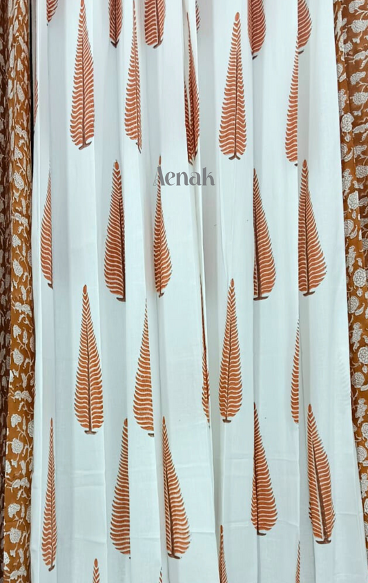 Teracotta Cypress Handblock Curtains