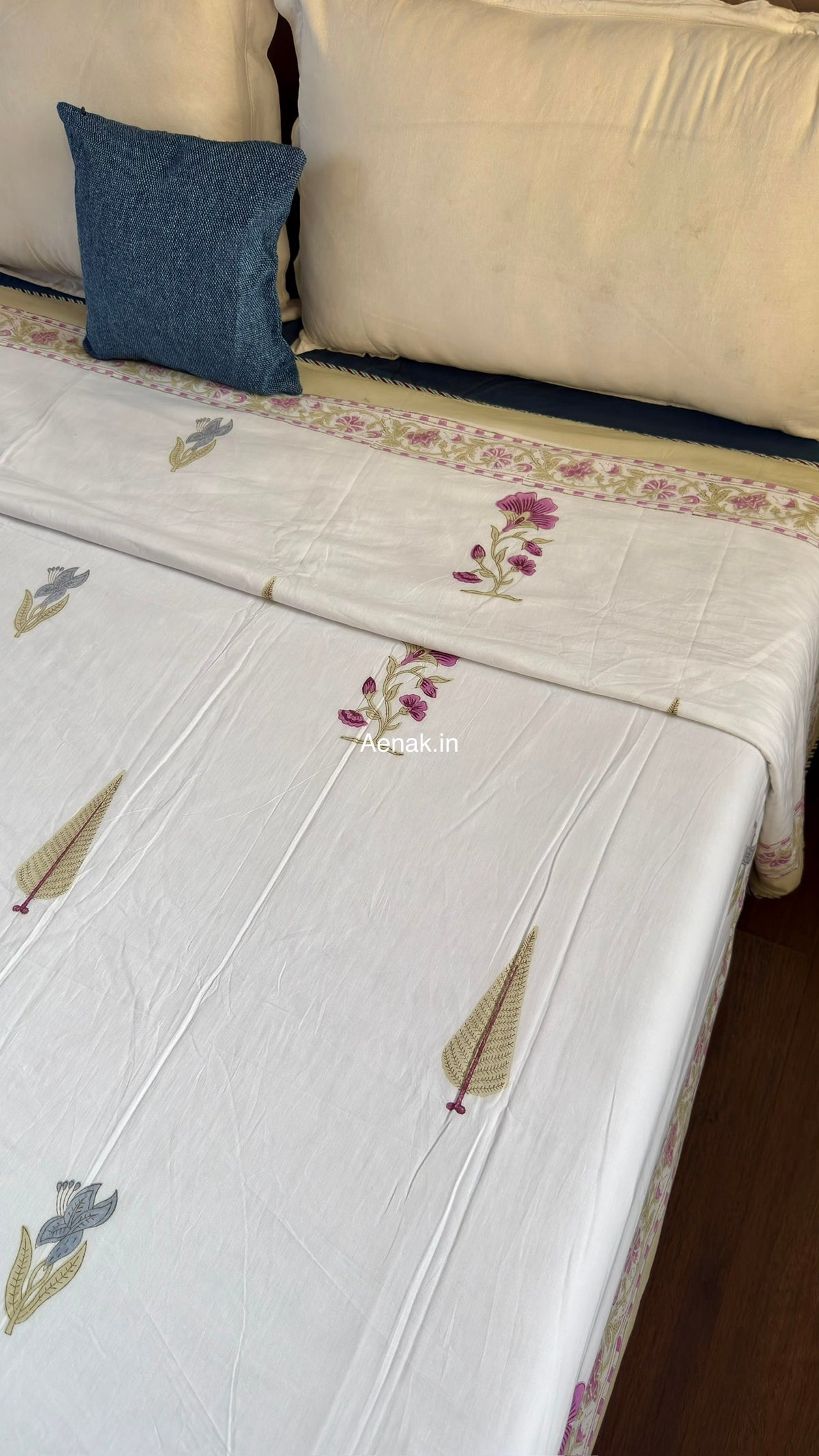 Dusty Mulberry Handblock Mulmul Cotton Reversible Dohar