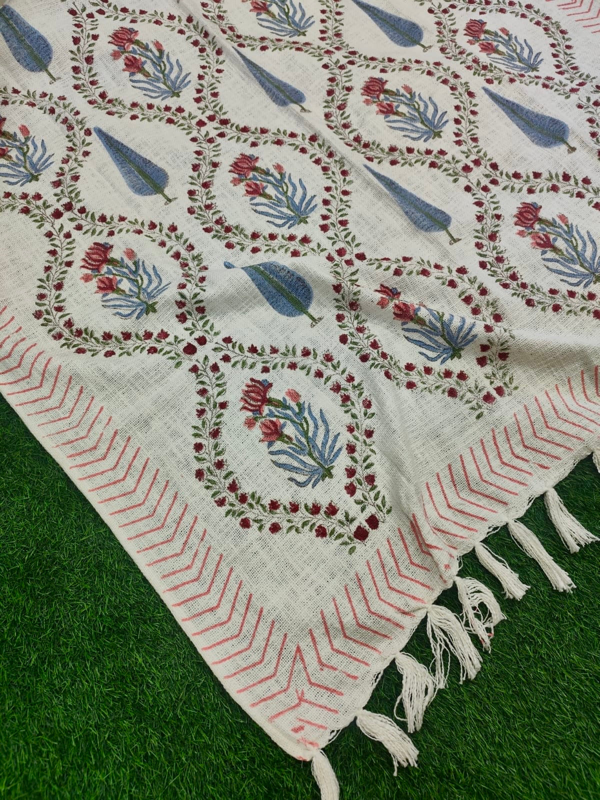 Handblock Printed Jute Cotton Dhurries