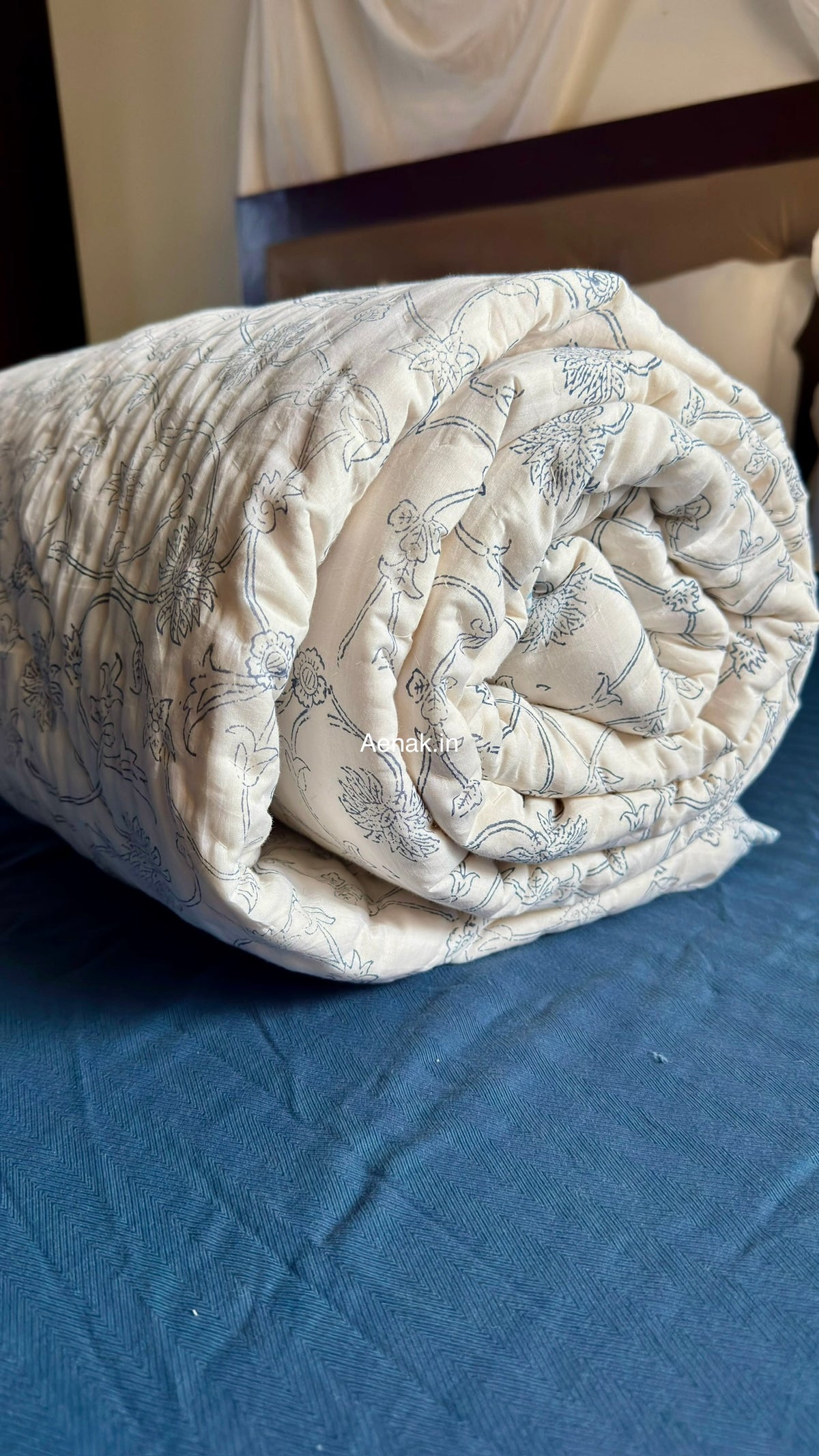 The Nakshi Handblock Reversible Mulmul Cotton Quilt