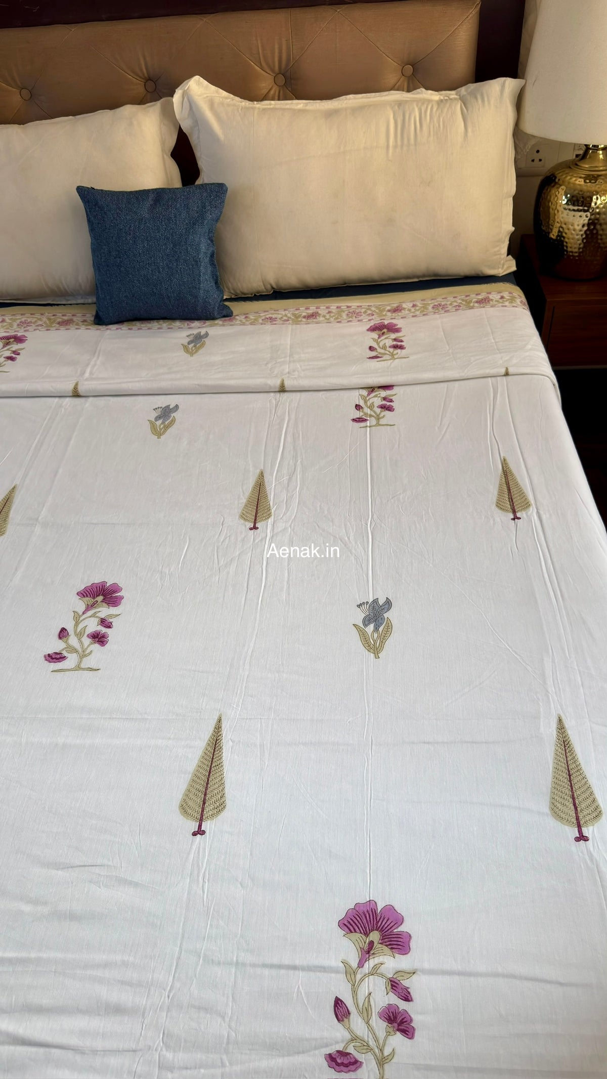 Dusty Mulberry Handblock Mulmul Cotton Reversible Dohar