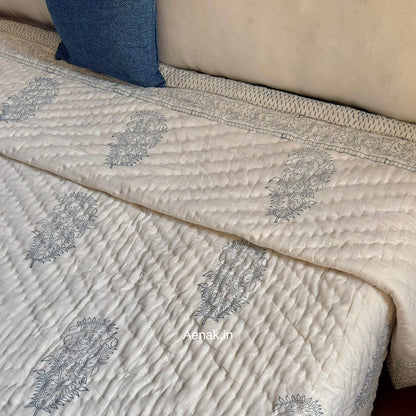The Nakshi Handblock Reversible Mulmul Cotton Quilt