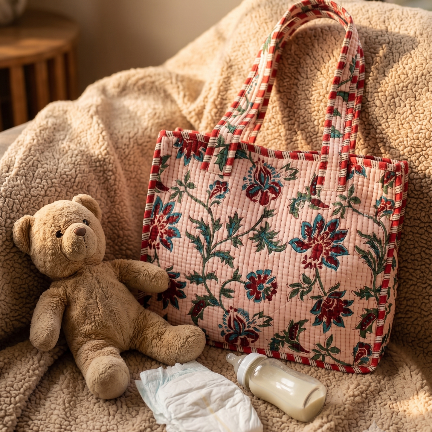 Brown Floral Kids Essential Bag Set