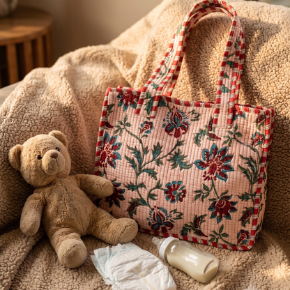 Brown Floral Kids Essential Bag Set