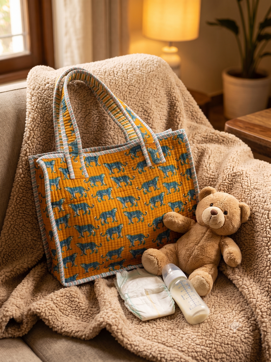 Blue Tiger Kids Essential Bag (Mustard Yellow Base)