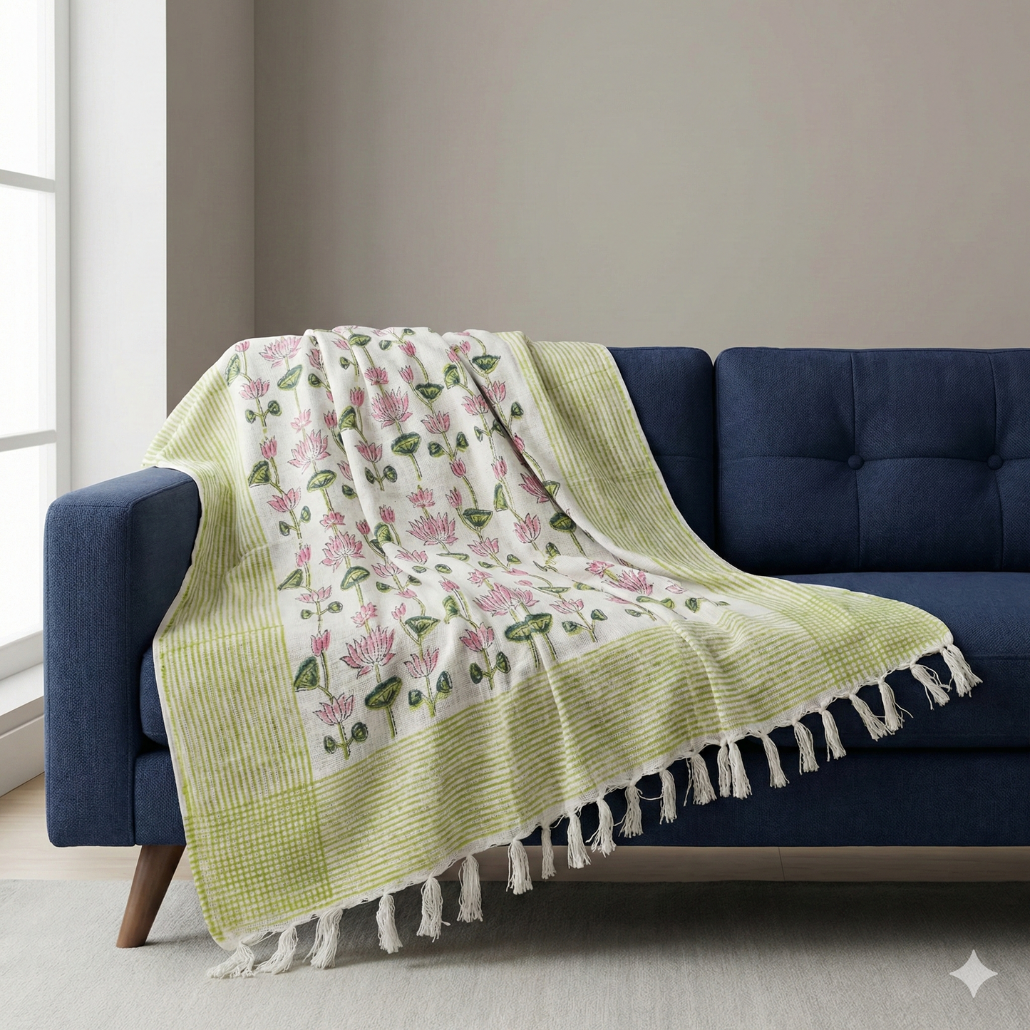 Handblock Printed Jute Cotton Dhurries