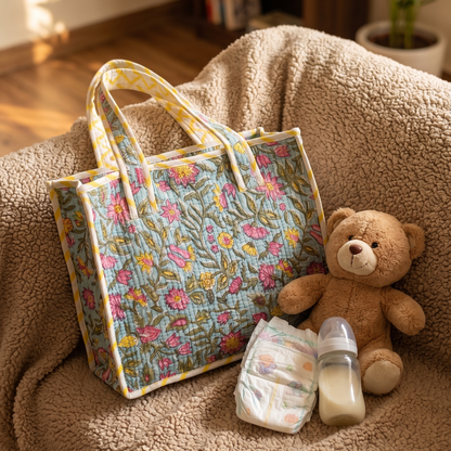 Pink Floral Jaal Kids Essential Bag