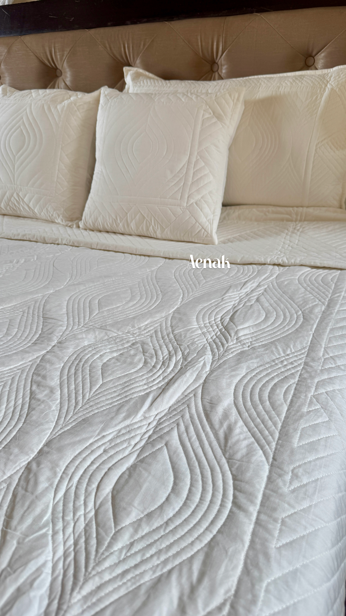 White Embossed Quilted Bedcover