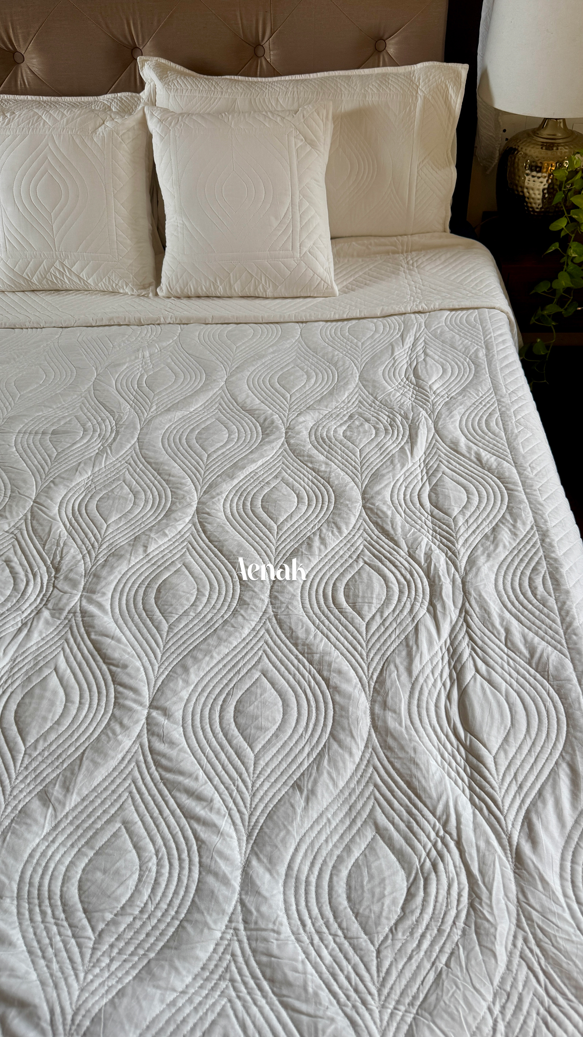 White Embossed Quilted Bedcover